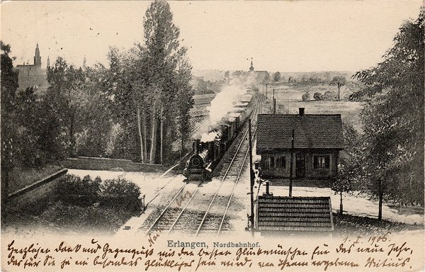 Erlangen Zug vor dem Tunnel 1904