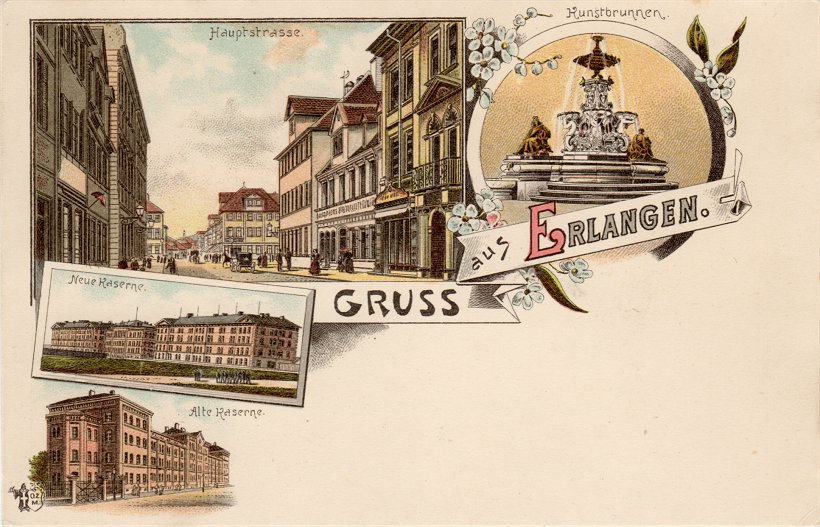 Erlangen Hauptstraße um 1900