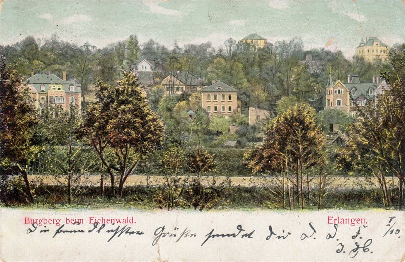 Erlangen, Villen beim Eichenwald 1910