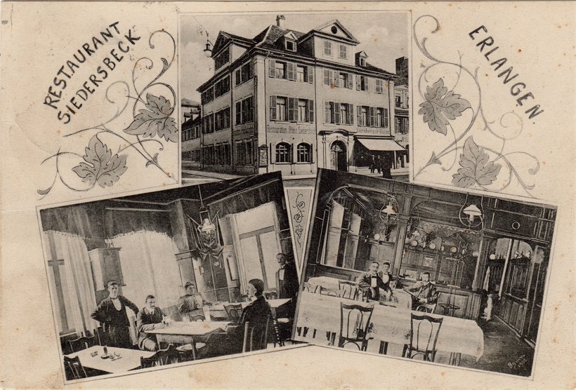 Erlangen, Restaurant Siedersbeck um 1907