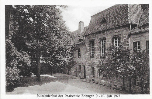 Erlangen Realschule 1927 im Egloffsteinischen Palais