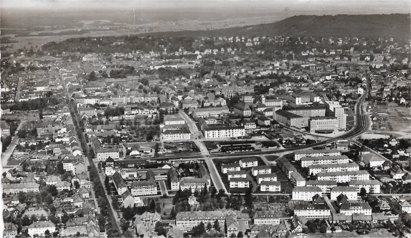 Erlangen, Werner_von-Siemens-Straße Luftbild 1957