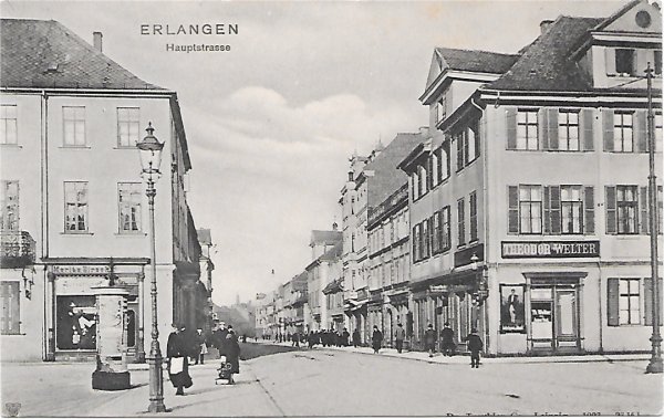 Erlangen Blick in die Hauptstraße nordwärts