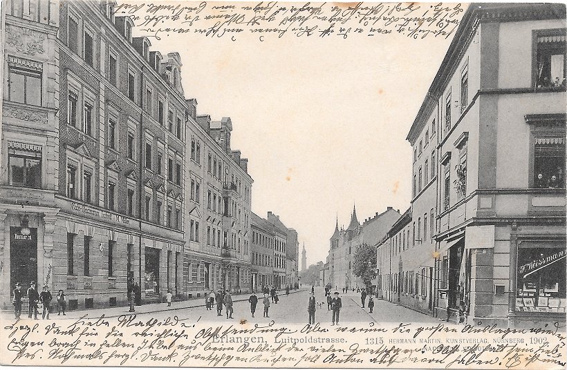 Erlangen Luitpoldstraße um 1902