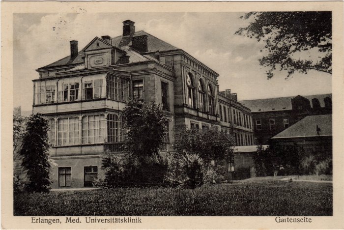 Medizinische Klinik Erlangen Gartenseite um 1930