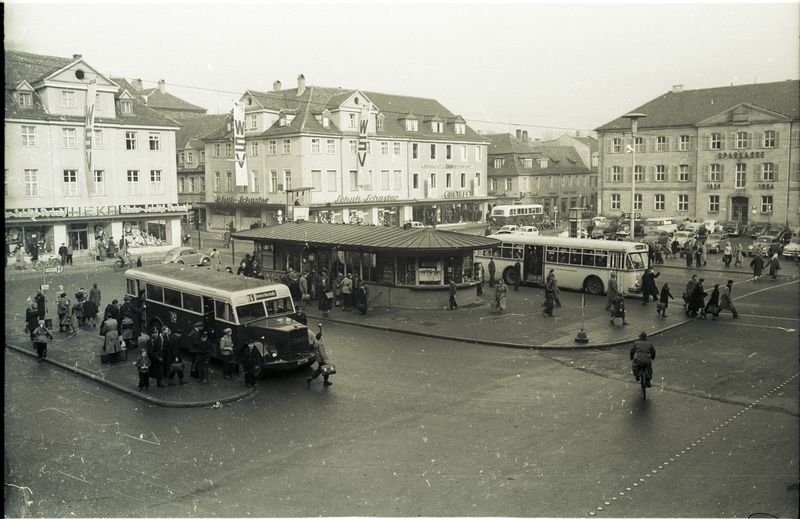 Erlangen Hugenottenplatz um 1960
