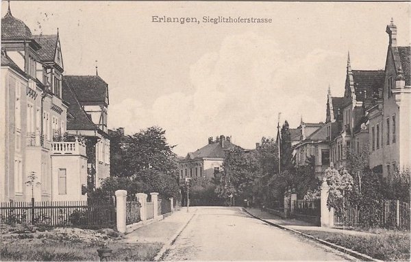 Erlangen; Sieglitzhoferstrasse um 1910